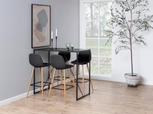 Set 2 piese Scaune de bar Wilma, Gri, 101x46.6x51 cm
