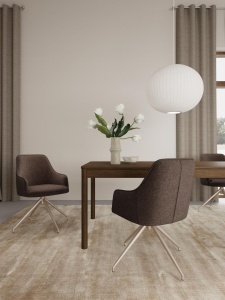 Set 2 piese Scaune dining Adia, Maro, 83x54.5x57.5 cm
