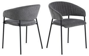 Set 2 piese Scaune dining Ann, Gri, 77.5x54.5x54 cm - Img 4