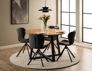 Set 2 piese Scaune dining Batilda -A1, Gri, 81x46.5x53 cm - Img 2