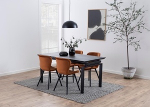 Set 2 piese Scaune dining Batilda -A1, Portocaliu, 82.5x47x53 cm