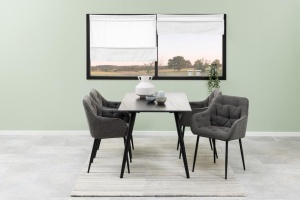 Set 2 piese Scaune dining Brooke V4, Gri, 83x58x55 cm - Img 2