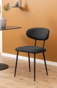 Set 2 piese Scaune dining Denise, Gri, 78.5x43.5x53 cm