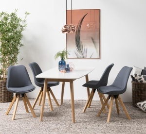 Set 2 piese Scaune dining Dima V2, Gri, 85x48.5x55 cm