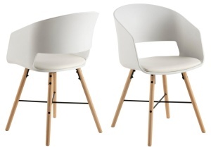 Set 2 piese Scaune dining I_Luna, Alb, 80.5x52x51.5 cm - Img 3