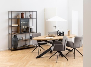 Set 2 piese Scaune dining Laura, Gri, 86x57x61.5 cm - Img 2