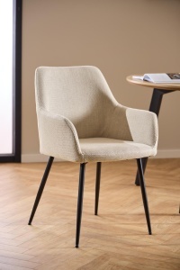 Set 2 piese Scaune dining Lizzy, Bej, 85x59x59 cm - Img 4