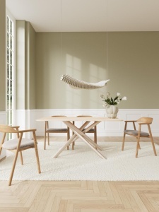 Set 2 piese Scaune dining Nixon, Bej, 76.5x54x50.9 cm