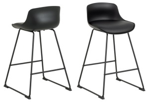 Set 2 piese Scaune inalte Tina, Negru, 84x50x49 cm - Img 2