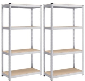 Set 2 Rafturi metalice, Songmics, Negru, 520 kg 40 x 80 x 160 cm