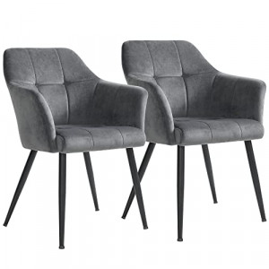 Set 2 scaune dining, Songmics, Gri, 61x60x86.5 cm - Img 2