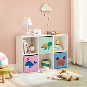 Set 3 cuburi depozitare jucarii copii Songmics Galben 30x30x30 cm - Img 3
