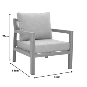 Set 4 bucati de gradina, Andasio, Gri, 83x164x70 cm - Img 13