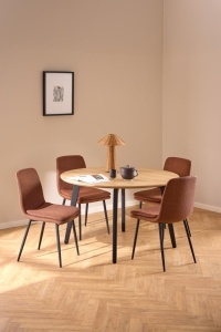 Set 4 piese Scaune dining Becca, Portocaliu, 85.5x46x55 cm