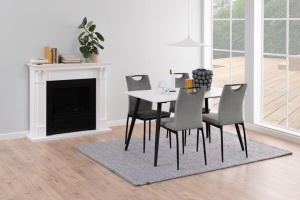 Set 4 piese Scaune dining Dia, Gri, 91.5x43.5x53 cm