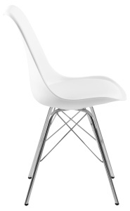 Set 4 piese Scaune dining Eris, Alb, 85.5x48.5x54 cm - Img 6