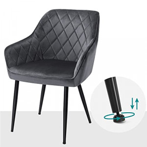 Set 4 scaune dining, Songmics, Gri, 62.5x60x85 cm - Img 6