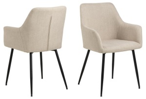 Set 5 piese Masa dining si Scaune Cadiz V6, Natural, 75x120x120 cm - Img 4