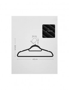 Set de 20 de umerase, Songmics, 43,5 cm, catifea, Negru - Img 5