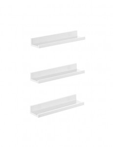 Set de 3 rafturi, Songmics, 38 x 10 cm, MDF, Alb, LWS38WT