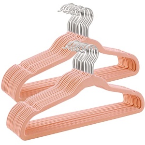 Set de 30 umerase de catifea, Songmics, Roz-Argintiu, 42x21.5x0.5 cm - Img 2