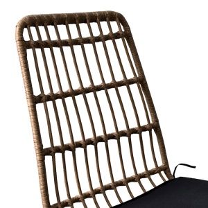 Set de 5 buc masa si scaune de gradina Naoki U ratan natural si metal negru 160x90x78 cm - Img 7