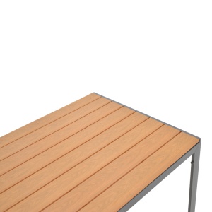 Set de 5 buc masa si scaune de gradina Nares-Azelie C aluminiu antracit si plasa cu plywood culoare naturala 140x80x72.5 cm - Img 11