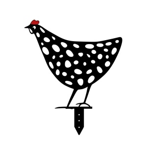 Set de accesorii metalice decorative pentru gradina Chickens Negru 28x26 cm - Img 4