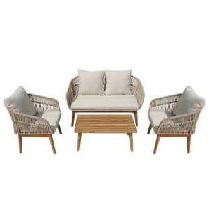 Set de gradina 4 buc. Macrena, Natural, 130x72x78 cm - Img 3