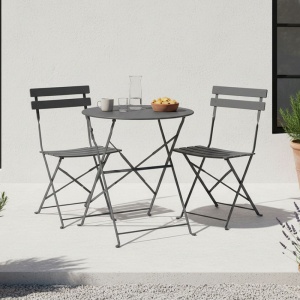 Set de gradina pliabil 3 buc. Bistro, Antracit, 60x60x82 cm