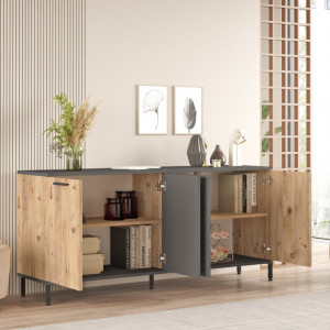 Set de mobilier pentru living RL6-AA, Pin atlantinc- Antracit - Img 6