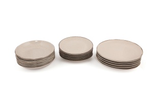 Set farfurii servire, 18 bucati Aqueduct Drops Maro 25x25x3 cm - Img 9