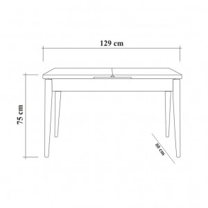 Set Masa si Scaune 4 Piese Vina 1048 - Albastru, Walnut - Img 4
