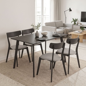 Set Masa si Scaune Benson-Toto 5 Piese Gri Rustic 120x75x75 cm