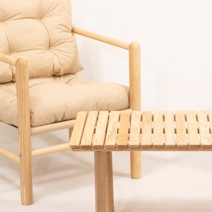 Set masa si scaune de gradina (4 piese) My028 Crem 135x74x75 cm - Img 6