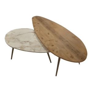 Set Masuta de cafea 2 buc Monty Marmura 116x46x46 cm