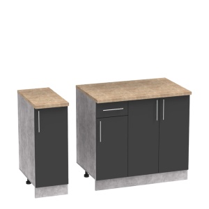 Set mobila bucatarie 4 buc Festa II Pako World Antracit 120x60x85 cm - Img 2