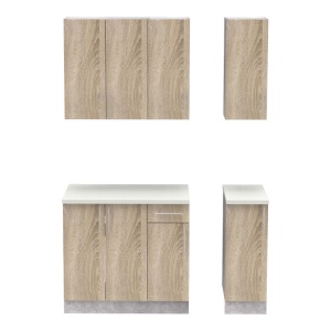 Set mobila bucatarie 4 buc Festa II Pako World Sonoma 120x60x85 cm - Img 4