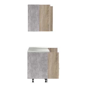 Set mobila bucatarie 4 buc Festa V Pako World Sonoma 160x60x85 cm - Img 6