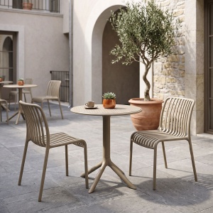 Set mobilier dining 3 piese Mercon Zoi, Cappuccino, 60x60x75 cm