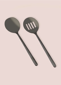Set ustensile servire 2 bucati CKB0260 Negru 25x25 cm - Img 2