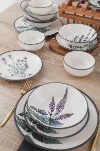 Set veselă din ceramică, 24 bucati Sidonia Springs Alb - Img 3
