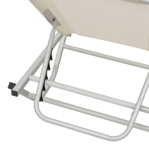 Sezlong Dessie pliabil aluminiu plasa alb 56x188x30 cm - Img 4