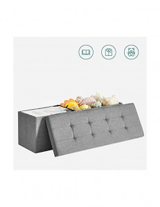 Spatiu de depozitare tip banca, Songmics, 110 x 38 x 38 cm, 120 L, ‎LSF77G, Gri - Img 7