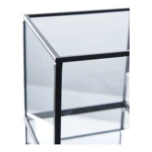 Suport lumanare Hurricane, Negru, 12x12x15 cm