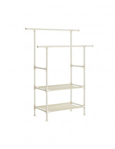 Suport pentru umerase cu rafturi, Songmics, Alb, 70 Kg, RDR02WT, 171 x 114 x 45 cm