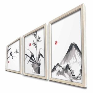 Tablou, 3 bucati 3PKCT Multicolor 38x53 cm - Img 2