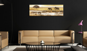 Tablou - Africa: at the waterhole 120x40 cm - Img 2