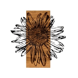 Tablou din lemn si metal Daisy Negru 56x58 cm - Img 5