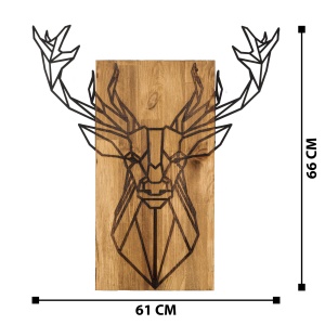 Tablou din lemn si metal Deer Negru 61x66 cm - Img 7